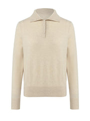 Pure Cashmere Polo Neck Women Sweater