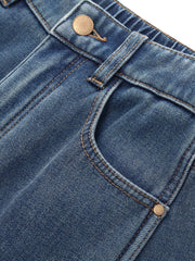 Denim Fleece Lined Women Tapered Jeans