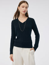 100% Cotton Cable Knit Women Sweater
