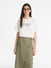 Pure Cotton Chic Letter Print Women T-Shirt