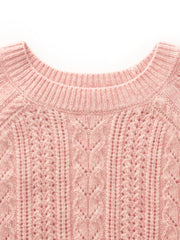 Wool Blend Cable Knit Women Sweater