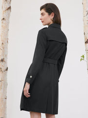 Worsted Woolen Women Trench Coat With Belt