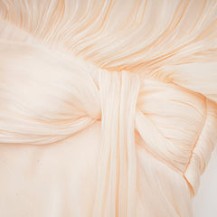 Eugénie Neutral Fully Pleated Ruffled Mini Dress