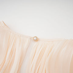 Eugénie Neutral Fully Pleated Ruffled Mini Dress