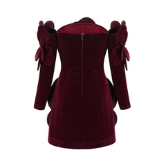 Azura Red Floral Appliqué Mini Dress