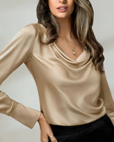 25 Momme Cowl Neck Silk Blouse