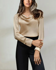 25 Momme Cowl Neck Silk Blouse