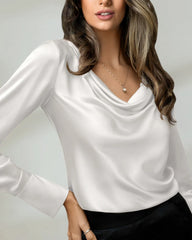 25 Momme Cowl Neck Silk Blouse