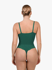 Shapewear Lace Deep V-Neck Sculpting Thong Bodysuit