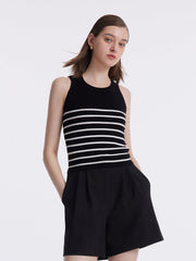 Acetate Cotton Knitted Striped Tank Top