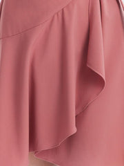 V-neck Notched Lapel Lace-Up Mini Dress