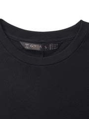 Acetate Waist Twist Asymmetric Hem Women Knit Top