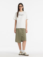 Pure Cotton Chic Letter Print Women T-Shirt