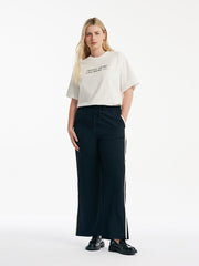 Pure Cotton Chic Letter Print Women T-Shirt