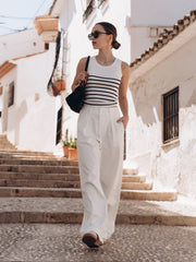 Acetate Cotton Knitted Striped Tank Top