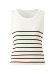 Acetate Cotton Knitted Striped Tank Top