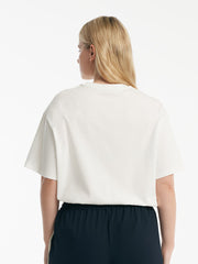 Pure Cotton Chic Letter Print Women T-Shirt