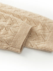 Beige Cashmere Sequins Women Sweater