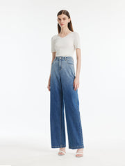 Tencel-Silk Blend Cut-out Neck Women Knitted Top