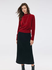 Chili Red Turtleneck Women Sweater