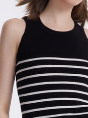 Acetate Cotton Knitted Striped Tank Top