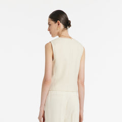 Worsted Wool Single-Breasted Women Vest