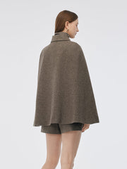 100% Washable Wool Cape And Vest Two-Piece Set