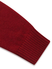 Wool Jacquard Mock Neck Women Sweater