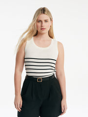 Acetate Cotton Knitted Striped Tank Top