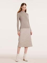 Machine Washable Wool Mock Neck Women Sweater