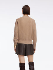 100% Wool Stitch Trim Women Sweater