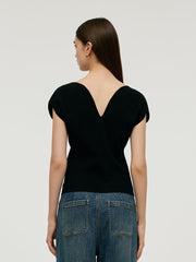 V-Neck Women Knit Top