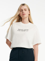 Pure Cotton Chic Letter Print Women T-Shirt