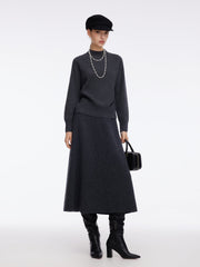 100% Wool Stitch Trim Women Sweater