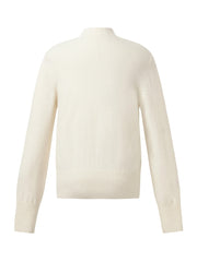 Machine Washable Wool Blend Mock Neck Women Sweater