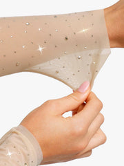 Shapewear Heat-Set Crystal Mesh Long-Sleeve Slimming Bodysuit