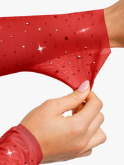 Shapewear Heat-Set Crystal Mesh Long-Sleeve Slimming Bodysuit