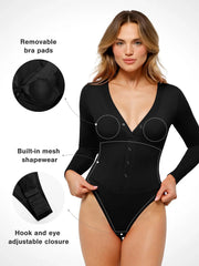 Redtag Thermal Shapewear Long Sleeve Tummy Control Bodysuit