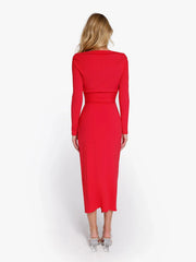 Shapewear Rib Modal Built In Sculpting Midi Wrap Skirt