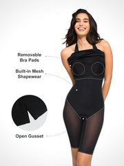 Shapewear Convertible Backless Halter Sculpting Midi Dress