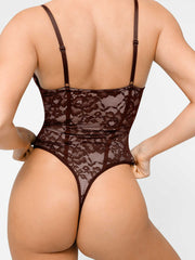 Shapewear Plunging V-Neck Lace Hourglass Corset Bodysuit