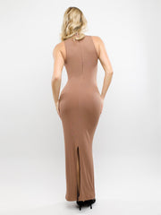 Shapewear Modal Sleeveless Mock Neck Slimming Maxi Dress