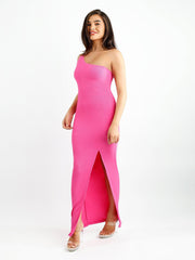 Shapewear Modal One Shoulder Front Slit Slimming Maxi Dress