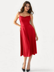 Shapewear Strappy Cowl Neck Tummy Control Flare Dress