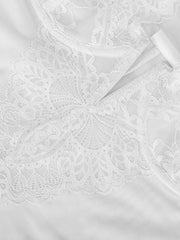 Shapewear Lace Deep-V Neck Bodysuits or Faux Leather Skirts