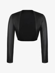 Long Sleeve Faux Leather Bolero Jacket