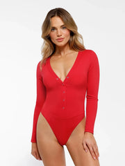 Redtag Thermal Shapewear Long Sleeve Tummy Control Bodysuit