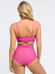 Shapewear Ruched Sculpting Bikini Top and Bottom Set