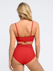 Shapewear Ruched Sculpting Bikini Top and Bottom Set