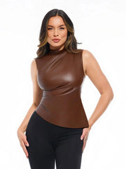 Sculpting 3-in-1 Faux Leather Bodysuit